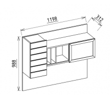 Надставка для письменного стола Мавенна (Mavenna) MAVN-14NP